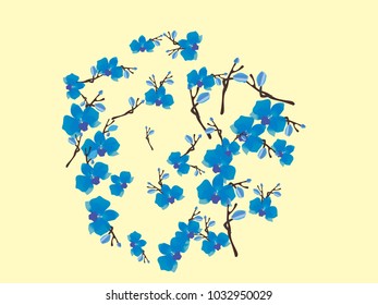 Abstract orchid pattern. Gentle flowers background. Vector illustration for invitation, card, celebration, party, carnival, festive holiday and Your project. Pastel Background