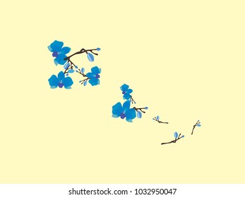 Abstract orchid pattern. Gentle flowers background. Vector illustration for invitation, card, celebration, party, carnival, festive holiday and Your project. Pastel Background