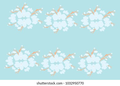 Abstract orchid pattern. Gentle flowers background. Vector illustration for invitation, card, celebration, party, carnival, festive holiday and Your project. Gentle blue Background