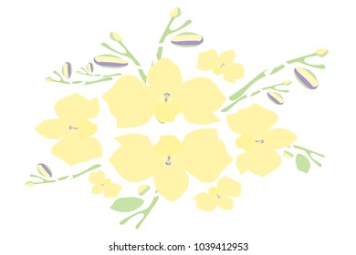 Abstract orchid pattern. Gentle flowers background. Isolated. Vector illustration for invitation, card, celebration, party, carnival, festive holiday and Your project.