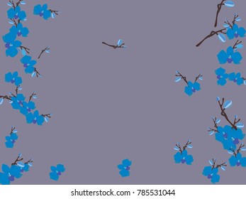 Abstract orchid pattern. Gentle flowers background. Vector illustration for invitation, card, celebration, party, carnival, festive holiday and Your project. Gentle grey Background