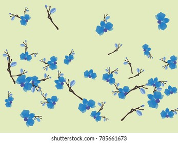 Abstract orchid pattern. Gentle flowers background. Vector illustration for invitation, card, celebration, party, carnival, festive holiday and Your project. Pastel Background