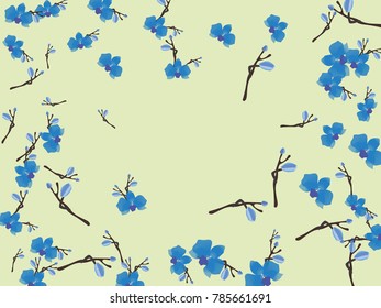 Abstract orchid pattern. Gentle flowers background. Vector illustration for invitation, card, celebration, party, carnival, festive holiday and Your project. Pastel Background