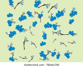 Abstract orchid pattern. Gentle flowers background. Vector illustration for invitation, card, celebration, party, carnival, festive holiday and Your project. Pastel Background