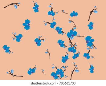 Abstract orchid pattern. Gentle flowers background. Vector illustration for invitation, card, celebration, party, carnival, festive holiday and Your project. Pastel Background