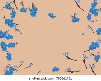 Abstract orchid pattern. Gentle flowers background. Vector illustration for invitation, card, celebration, party, carnival, festive holiday and Your project. Pastel Background