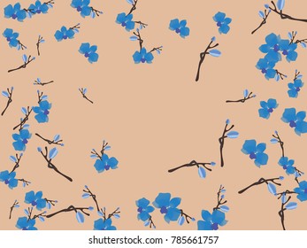 Abstract orchid pattern. Gentle flowers background. Vector illustration for invitation, card, celebration, party, carnival, festive holiday and Your project. Pastel Background