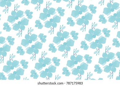 Abstract orchid pattern. Gentle flowers background. Vector illustration for invitation, card, celebration, party, carnival, festive holiday and Your project. Modern geometric style