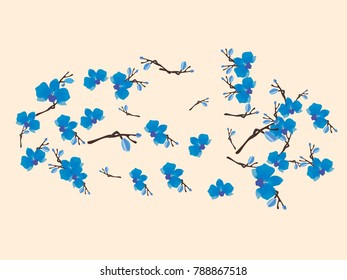Abstract orchid pattern. Gentle flowers background. Vector illustration for invitation, card, celebration, party, carnival, festive holiday and Your project. Pastel Background