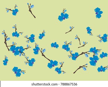 Abstract orchid pattern. Gentle flowers background. Vector illustration for invitation, card, celebration, party, carnival, festive holiday and Your project. Pastel Background