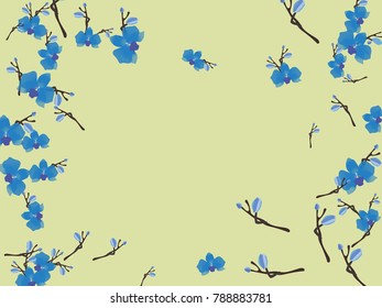 Abstract orchid pattern. Gentle flowers background. Vector illustration for invitation, card, celebration, party, carnival, festive holiday and Your project. Pastel Background