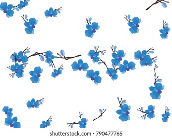 Abstract orchid pattern. Gentle flowers background. Isolated. Vector illustration for invitation, card, celebration, party, carnival, festive holiday and Your project.