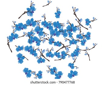 Abstract orchid pattern. Gentle flowers background. Isolated. Vector illustration for invitation, card, celebration, party, carnival, festive holiday and Your project.
