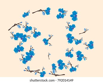 Abstract orchid pattern. Gentle flowers background. Vector illustration for invitation, card, celebration, party, carnival, festive holiday and Your project. Pastel Background