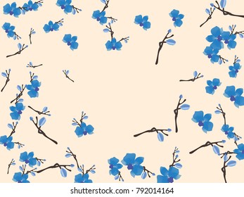 Abstract orchid pattern. Gentle flowers background. Vector illustration for invitation, card, celebration, party, carnival, festive holiday and Your project. Pastel Background