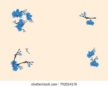 Abstract orchid pattern. Gentle flowers background. Vector illustration for invitation, card, celebration, party, carnival, festive holiday and Your project. Pastel Background