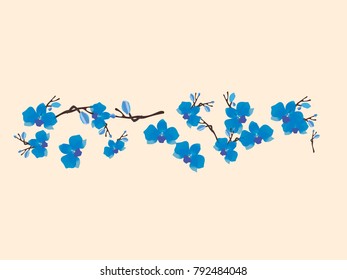 Abstract orchid pattern. Gentle flowers background. Vector illustration for invitation, card, celebration, party, carnival, festive holiday and Your project. Pastel Background