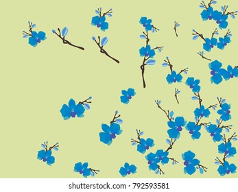 Abstract orchid pattern. Gentle flowers background. Vector illustration for invitation, card, celebration, party, carnival, festive holiday and Your project. Pastel Background