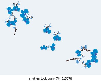 Abstract orchid pattern. Gentle flowers background. Vector illustration for invitation, card, celebration, party, carnival, festive holiday and Your project. Gentle grey Background