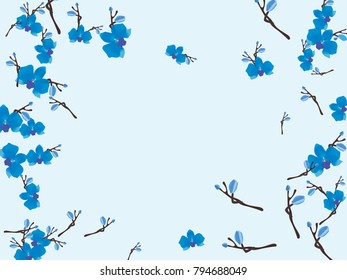 Abstract orchid pattern. Gentle flowers background. Vector illustration for invitation, card, celebration, party, carnival, festive holiday and Your project. Gentle grey Background