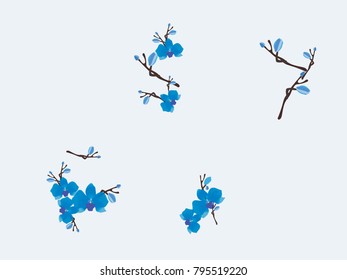 Abstract orchid pattern. Gentle flowers background. Vector illustration for invitation, card, celebration, party, carnival, festive holiday and Your project. Gentle grey Background