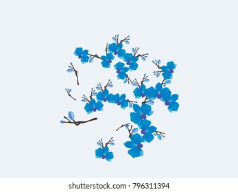 Abstract orchid pattern. Gentle flowers background. Vector illustration for invitation, card, celebration, party, carnival, festive holiday and Your project. Gentle grey Background
