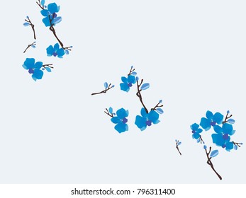 Abstract orchid pattern. Gentle flowers background. Vector illustration for invitation, card, celebration, party, carnival, festive holiday and Your project. Gentle grey Background