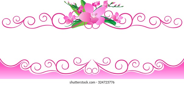 abstract orchids frame floral flowers design