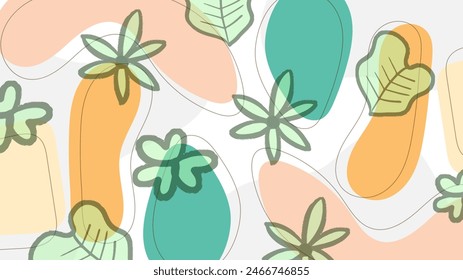 Abstract organic background colorful with floral and flower element