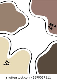 Fondo orgánico Abstractas en tonos beige y marrón neutros con Formas fluidas. Perfecto para la marca minimalista, carteles