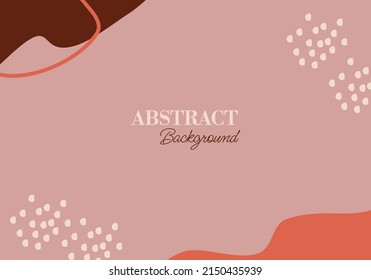 Abstract organic background template in boho style and earth tone. Abstract vector background for texture design, bright poster, banner, template, and presentation.