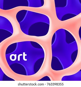 Abstract organic background template. Sea coral reef modern banner. Hollow bone texture. Art concept. Used for print or web project. Vector design illustration. 