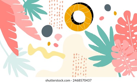 Abstract organic background vector flat design with colorful element