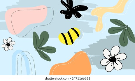 Abstrakter organischer Hintergrund Vektorgrafik flaches Design mit farbigem Element