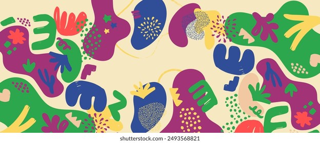 Abstractas diseño plano de Vector de Anuncio orgánico con elemento colorido