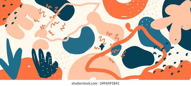 Abstract organic banner vector flat design with colorful element