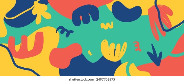 Abstract organic banner vector flat design with colorful element