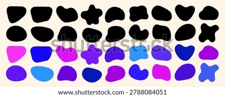 Abstract organic blob and amorphous liquid shapes set
