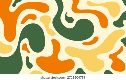 Patrón de mancha orgánica Abstractas. Fondo retro de la mancha del camuflaje. Patrón de Formas de fluido orgánico colorido.