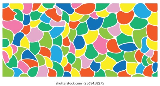 Abstract organic blob shapes. Abstract forms for design drops and paint. Liquid silhouette drop in modern style cube, pebble, inkblot, amoeba, stains shape. Wavy elements bubbles and drops in trendy