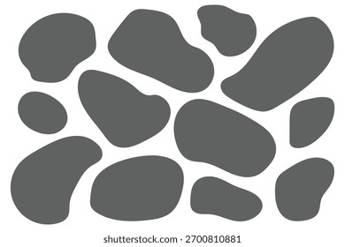Abstract organic blob shapes vector set. Modern liquid amoeba forms. Minimalist irregular random ink spots for contemporary design. Simple geometric graphic pattern elements