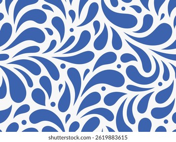 Abstrato azul orgânico e creme padrão sem emenda - Design plano moderno.
