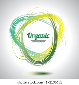 Abstract organic circle element - Green smudge whirlpool - Flat design - stock vector