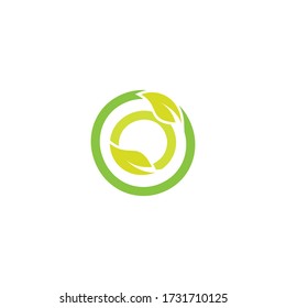 abstract organic circle leaf logo vector