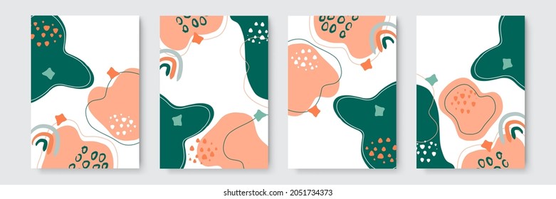 Abstract organic cover vector banner template. Minimal background in boho style with copy space for text. Abstract hand drawn cover design