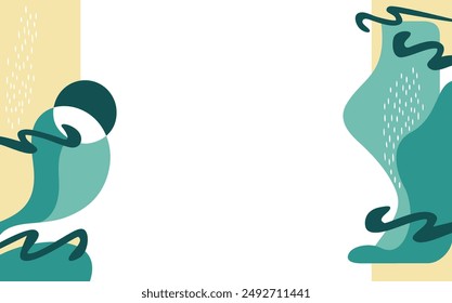 Abstract organic drawn pattern - decoration for brochure, presentation or advertising. Right and left margins or sides of layout.