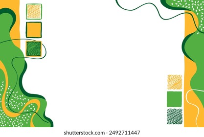 Abstractas patrón orgánico dibujado - decoración para folletos, presentaciones o publicidad. Márgenes o lados derecho e izquierdo del diseño.