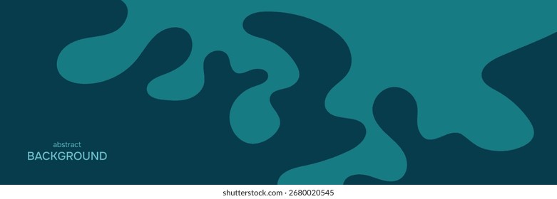 Abstract organic fluid background in teal green. Vector