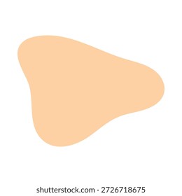 Forma Abstractas de la mancha del líquido orgánico en color claro del melocotón aislado en el fondo blanco