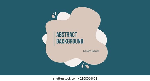 Abstract organic fluid shapes background. Irregular neutral colors banner. For newsletter, web, social media post, promotional banner, advertising and branding. Vector illustration, flat design